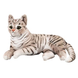 BH-6CAT32BR-F | Gato Deitado Marrom Claro Realista 30cm - Pelúcia