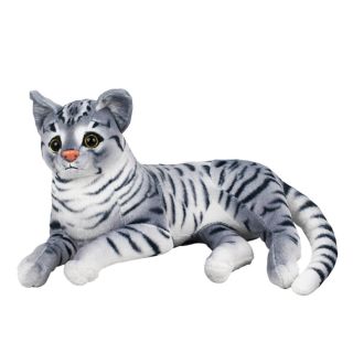 BH-6CAT32GR-F | Gato Deitado Cinza Realista 30cm - Pelúcia