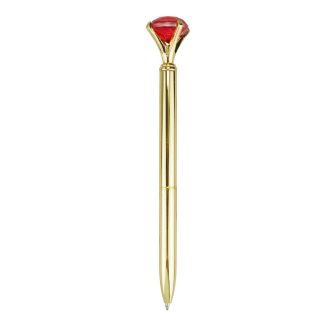 Caneta Roller Pen Dourado Diamante Vermelho 1mm - Projeto Kiwi