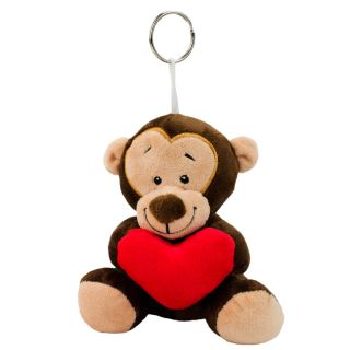 DD-A7043T-1-FM | Chaveiro Macaco Coração 16cm - Pelúcia
