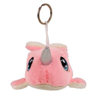 Chaveiro Baleia Narval Rosa 15cm - Pelúcia