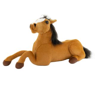 MAW80Y-F | Cavalo Realista Marrom Claro Deitado 73cm - Pelúcia