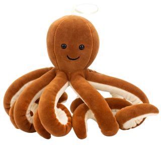 BBL1510S-FM(ESCURO) | Polvo Marrom Escuro 8 Tentáculos Longos 16cm - Pelúcia
