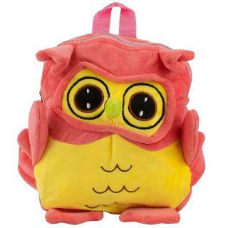Mini Mochila Coruja Rosa 28x25cm