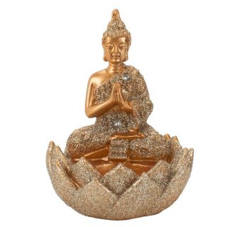 QMH15427A-48-M | Buda Dourado Porta Vela 10cm