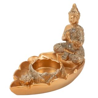 QMH15428A-48-M | Buda Dourado Porta Vela 10cm