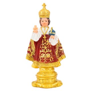12A1034-5-M | Menino Jesus De Praga 12.5cm - Enfeite Resina