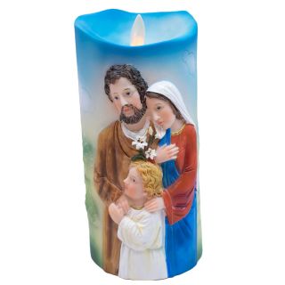 A350436-H7.5-E | Sagrada Família Luminária Vela 17.5cm - Enfeite Resina