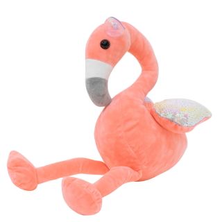 XT9169-25-F | Flamingo Rosa Asas Lantejoulas 28cm - Pelúcia