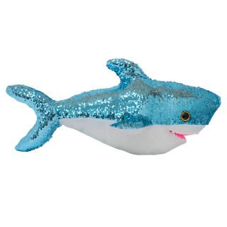 XT9171A-60-F | Tubarão Lantejoulas Azul Prateado 56cm - Pelúcia