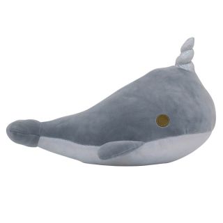 Baleia Narval Cinza Chifre 38cm - Pelúcia