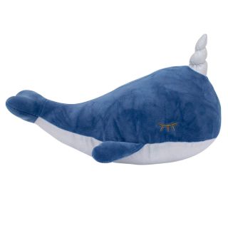 Baleia Narval Azul Chifre 38cm - Pelúcia