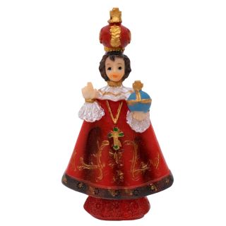 ALJ21C42T-3-E | Menino Jesus De Praga 8cm - Enfeite Resina