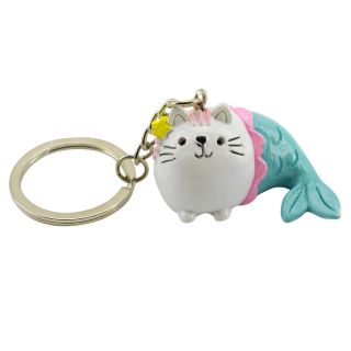 Chaveiro Gato Sereia Verde 3cm
