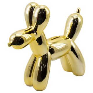 PPLJ75-E | Cachorro Balão Dourado Cofre Porta Moeda 21.5cm