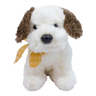 BBL1067M-F | Cachorro Sentado Orelhas Marrom Laço 24cm - Pelúcia
