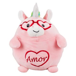 JS-CT-CV220746-F | Unicórnio Rosa Óculos Amor 21cm - Pelúcia