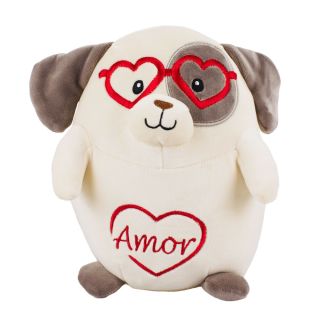 JS-CT-CV220746-F | Cachorro Creme Óculos Amor 21cm - Pelúcia
