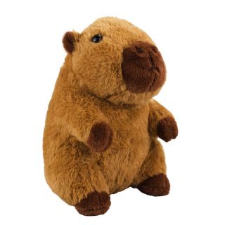 Capivara Marrom Escuro Sentado Pelagem Longa 22cm - Pelúcia