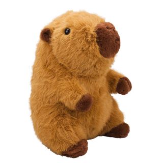 Capivara Marrom Escuro Sentado Pelagem Longa 28cm - Pelúcia