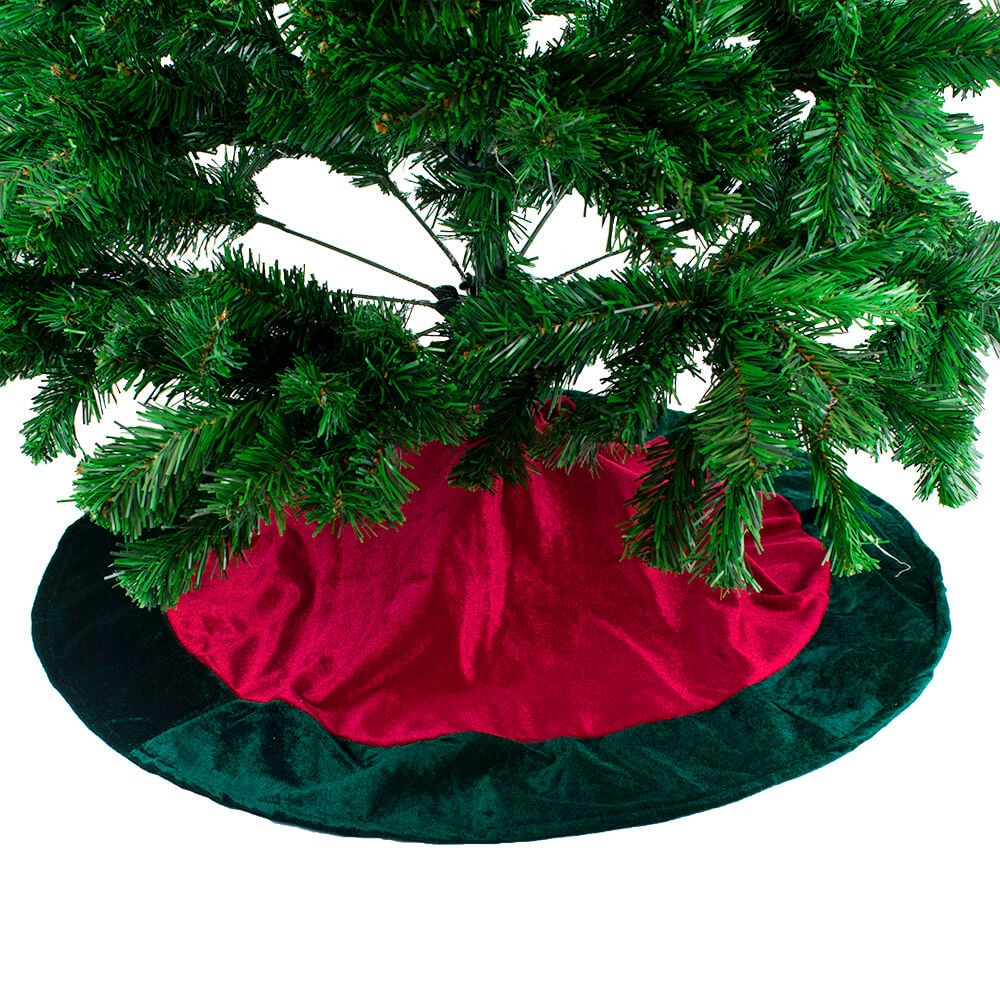 Capa Vermelha Verde Para Base Árvore Natal 80cm - Enfeite Natalino| SAI80C  | Minas de Presentes
