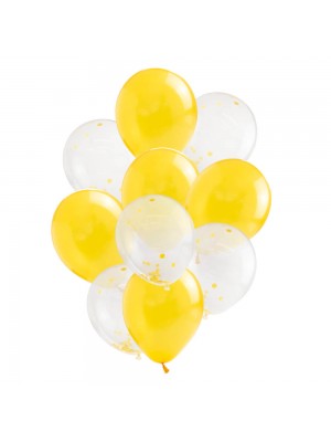 Jogo 10 Balões Festa Amarelo