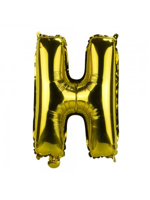 Balão Metalizado Letra H Dourado 35x10x23cm