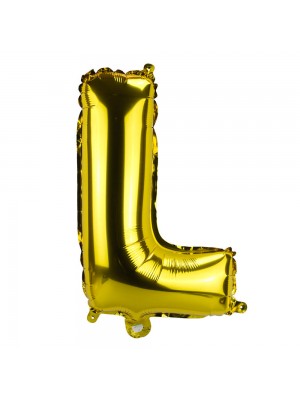 Balão Metalizado Letra L Dourado 35x10x21cm