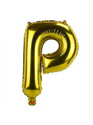 Balão Metalizado Letra P Dourado 36x8x25cm