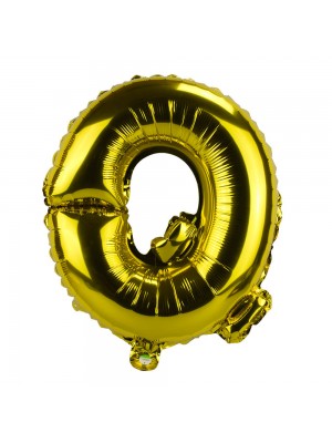 Balão Metalizado Letra Q Dourado 34x8x30cm