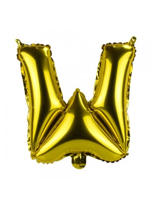 Balão Metalizado Letra W Dourado 31x8x25cm