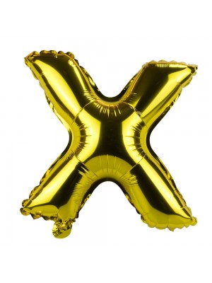 Balão Metalizado Letra X Dourado 33x11x34cm
