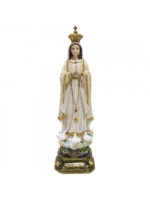 ALJ01B319W-12-E | Nossa Senhora De Fátima 31cm - Enfeite Resina