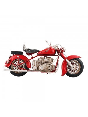 Motocicleta Vermelha 13x28x11cm Estilo Retrô Vintage