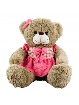 Urso Vestido Pink Sentado 39cm - Pelúcia