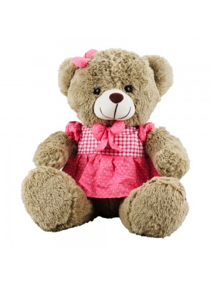 Urso Vestido Pink Sentado 31cm - Pelúcia