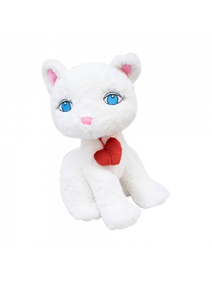 BBL1136M-F | Gato Branco Com Coração 38cm - Pelúcia
