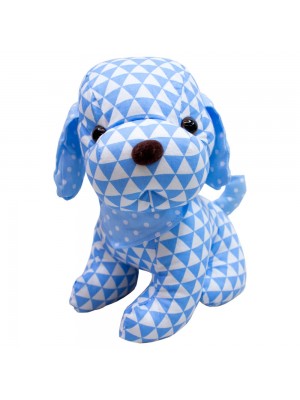 Cachorro Sentado Pano Azul 29cm - Pelúcia