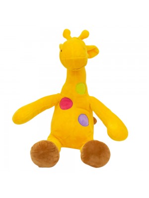 Girafa Amarela Pintas Coloridas 37cm - Pelúcia