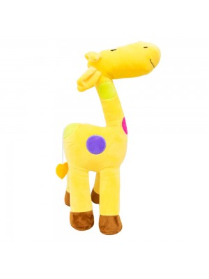 Girafa Amarela Com Pintas Coloridas 45cm - Pelúcia