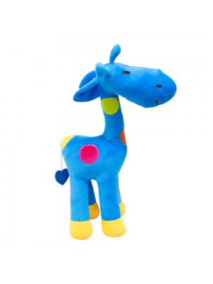 Girafa Azul Com Pintas Coloridas 45cm - Pelúcia