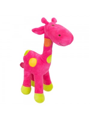 Girafa Rosa Com Pintas Coloridas 34cm - Pelúcia