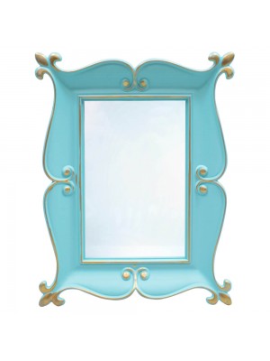 Espelho Moldurado Verde Turquesa 22x17cm