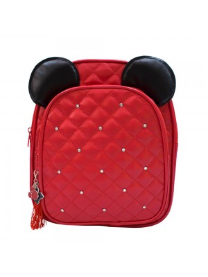 Mochila Vermelha Orelhas Mickey 26x30x10cm - Disney
