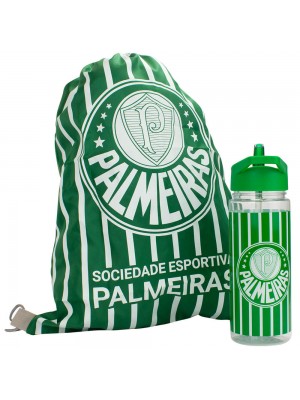 Garrafa Plástico 450ml Com Mochila Tipo saco - Palmeiras