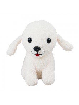Cachorro Branco Sentado 21cm - Pelúcia