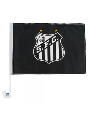 Bandeira Haste Plástico Vidro Carro 31x46cm - Santos