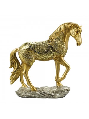Cavalo Dourado 28.5cm - Resina Animais