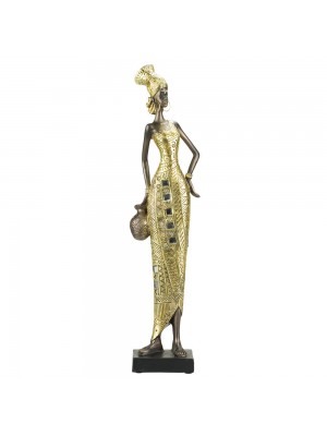 Africana Vestimenta Dourada Jarro 41cm