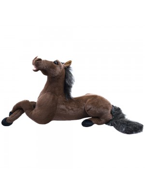 Cavalo Realista Marrom Escuro Deitado 54cm - Pelúcia